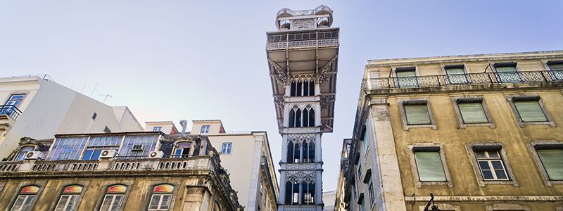 Hissen Santa Justa i centrala Lissabon, Portugal.